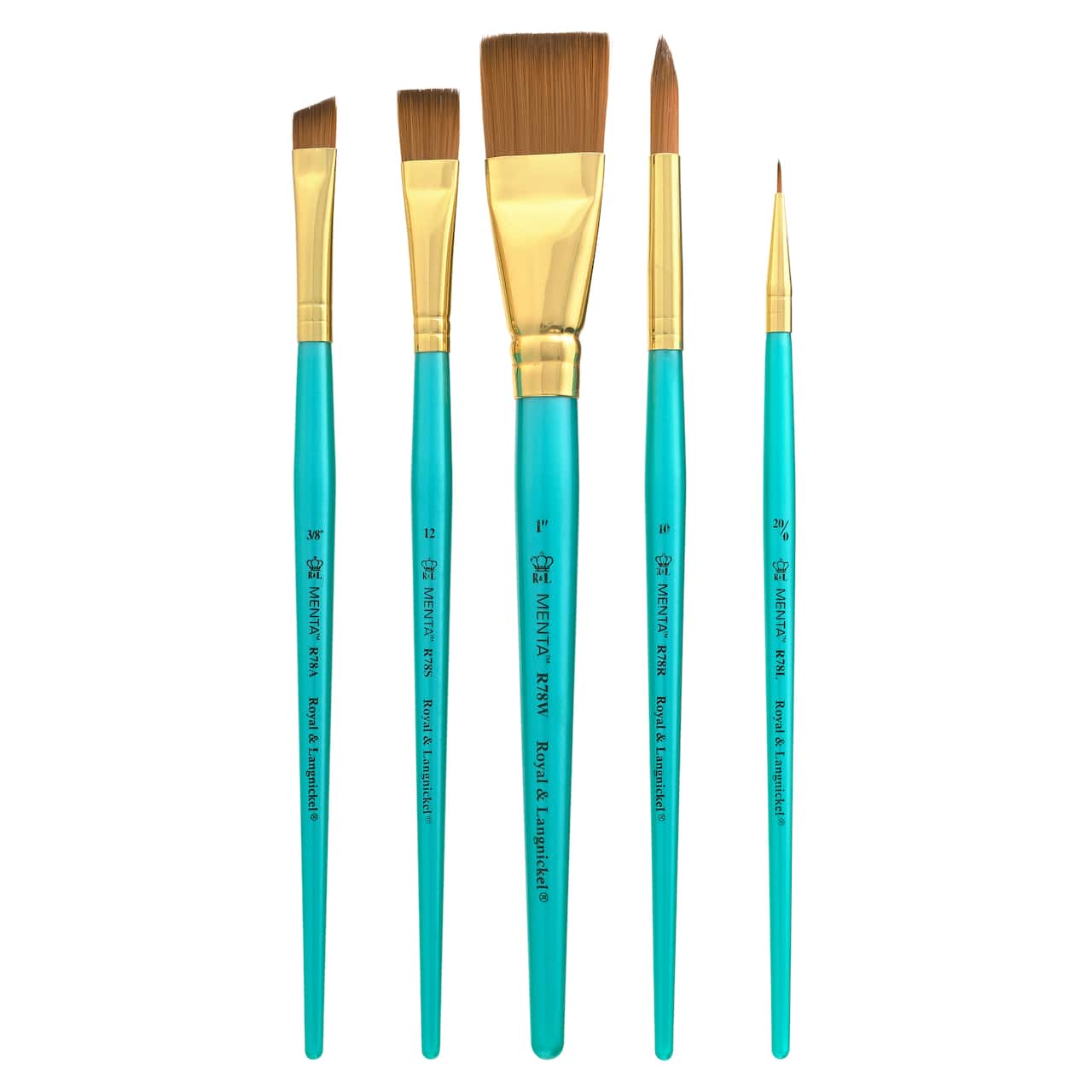 12 Packs: 5 ct. (60 total) Menta™ Synthetic Acrylic Brush Set by Royal & Langnickel®